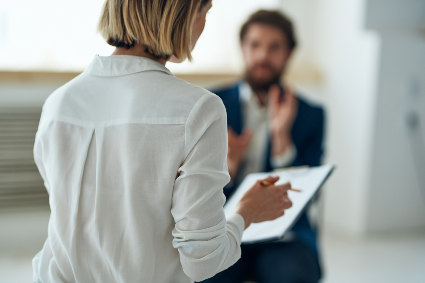Woman psychologist on all professional diagnostics consultation. High quality photo